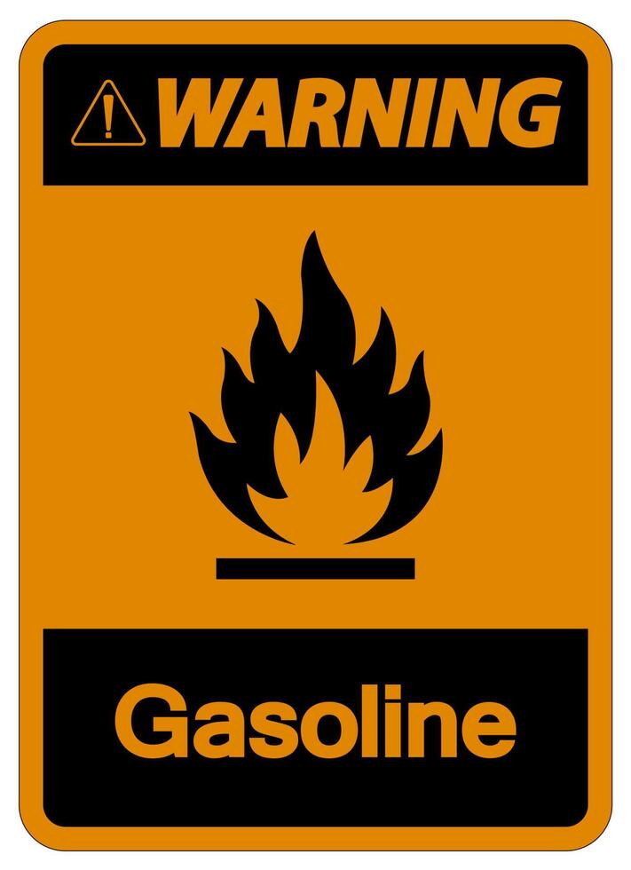Warning Gasoline Symbol Sign On White Background vector