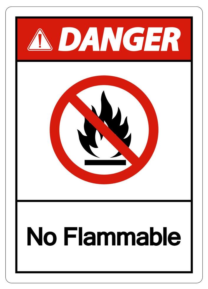 Danger No Flammable Symbol Sign On White Background vector