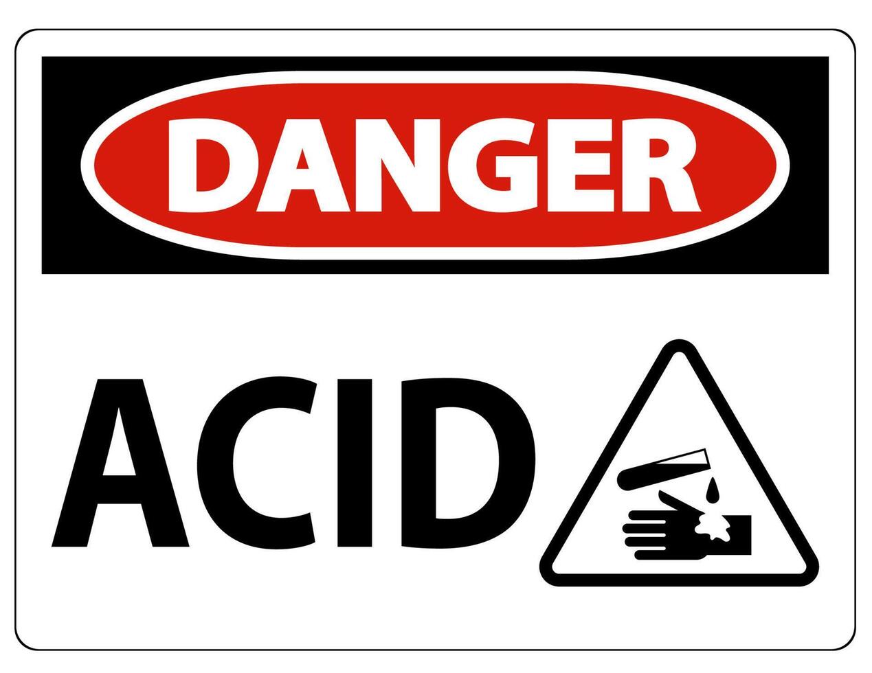 Label Acid Danger Sign On White Background vector