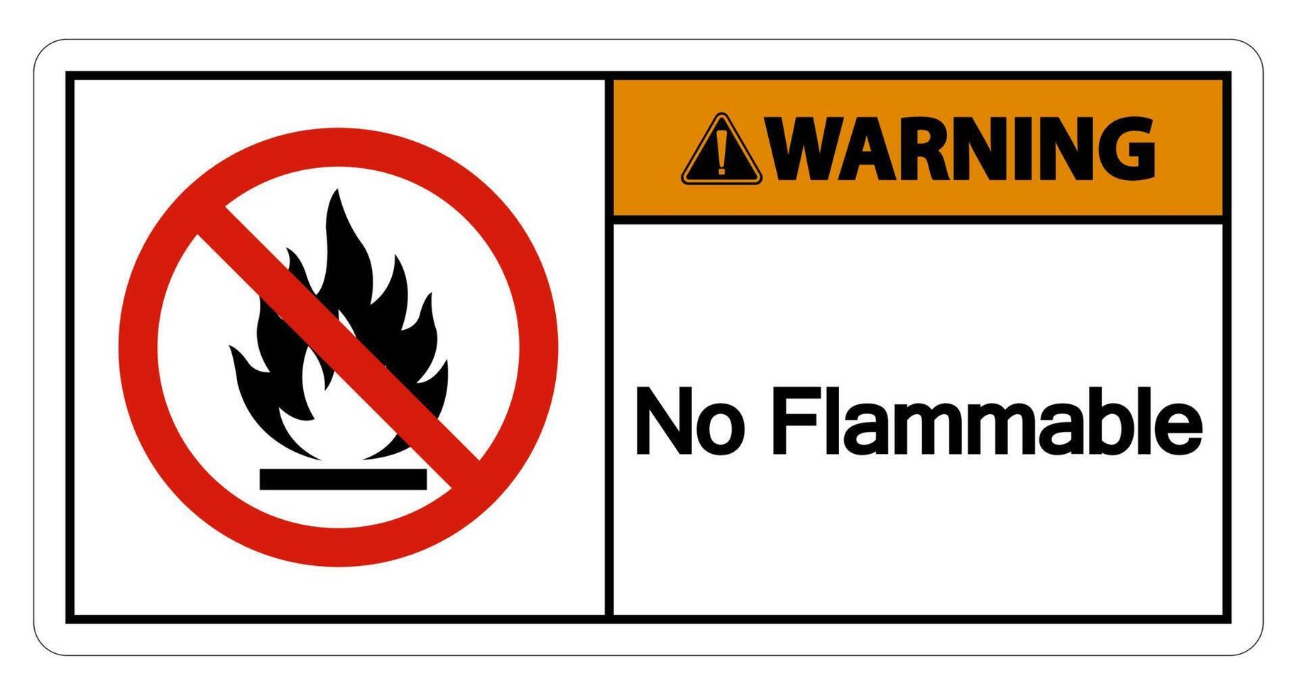 Warning No Flammable Symbol Sign On White Background vector