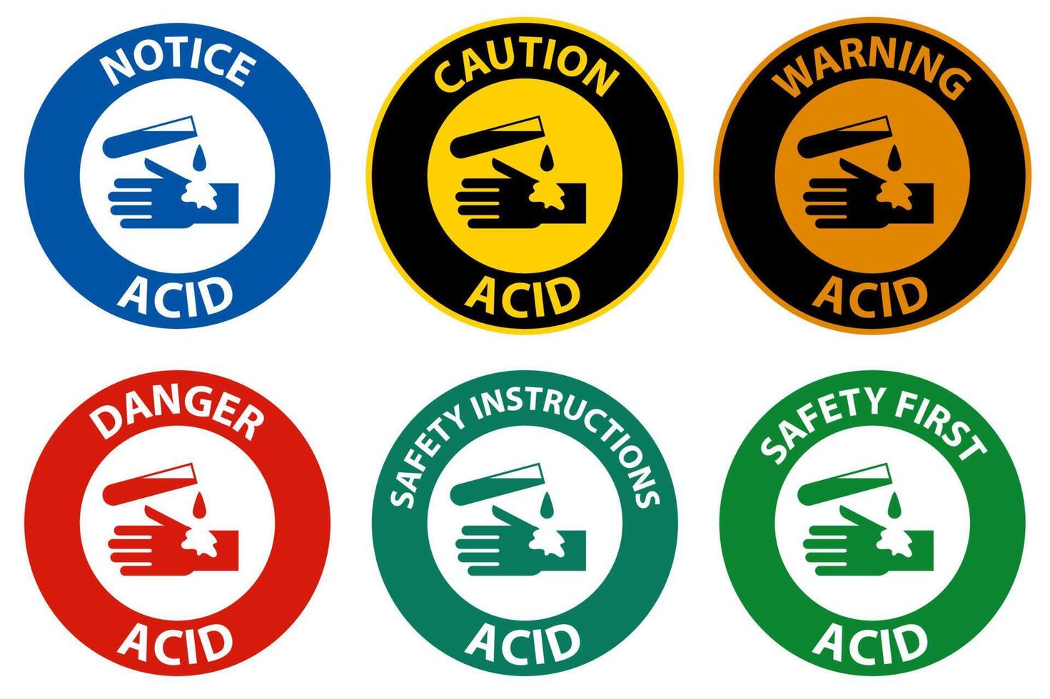 Label Acid Warning Sign On White Background vector