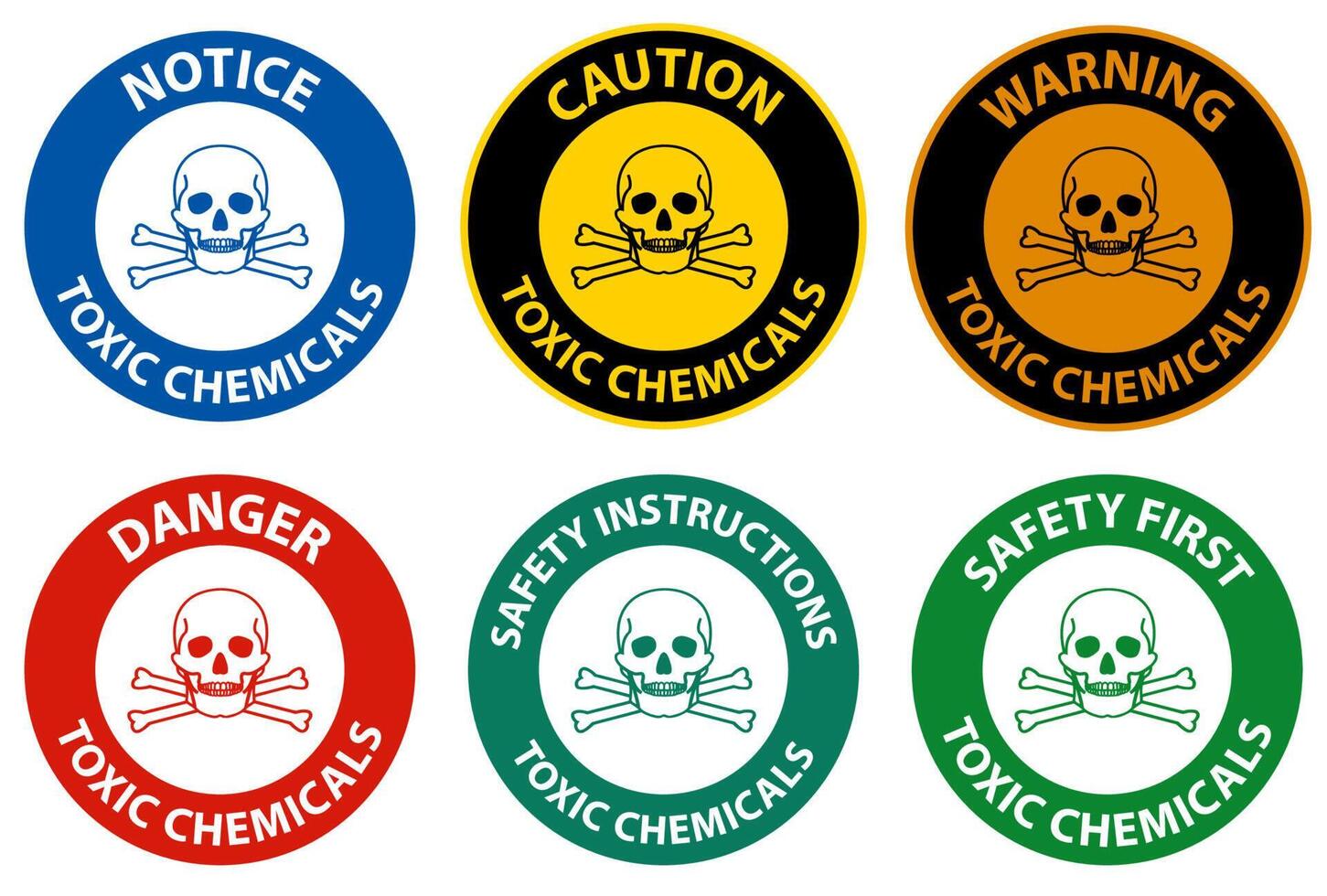 Danger Toxic Chemicals Symbol Sign On White Background vector