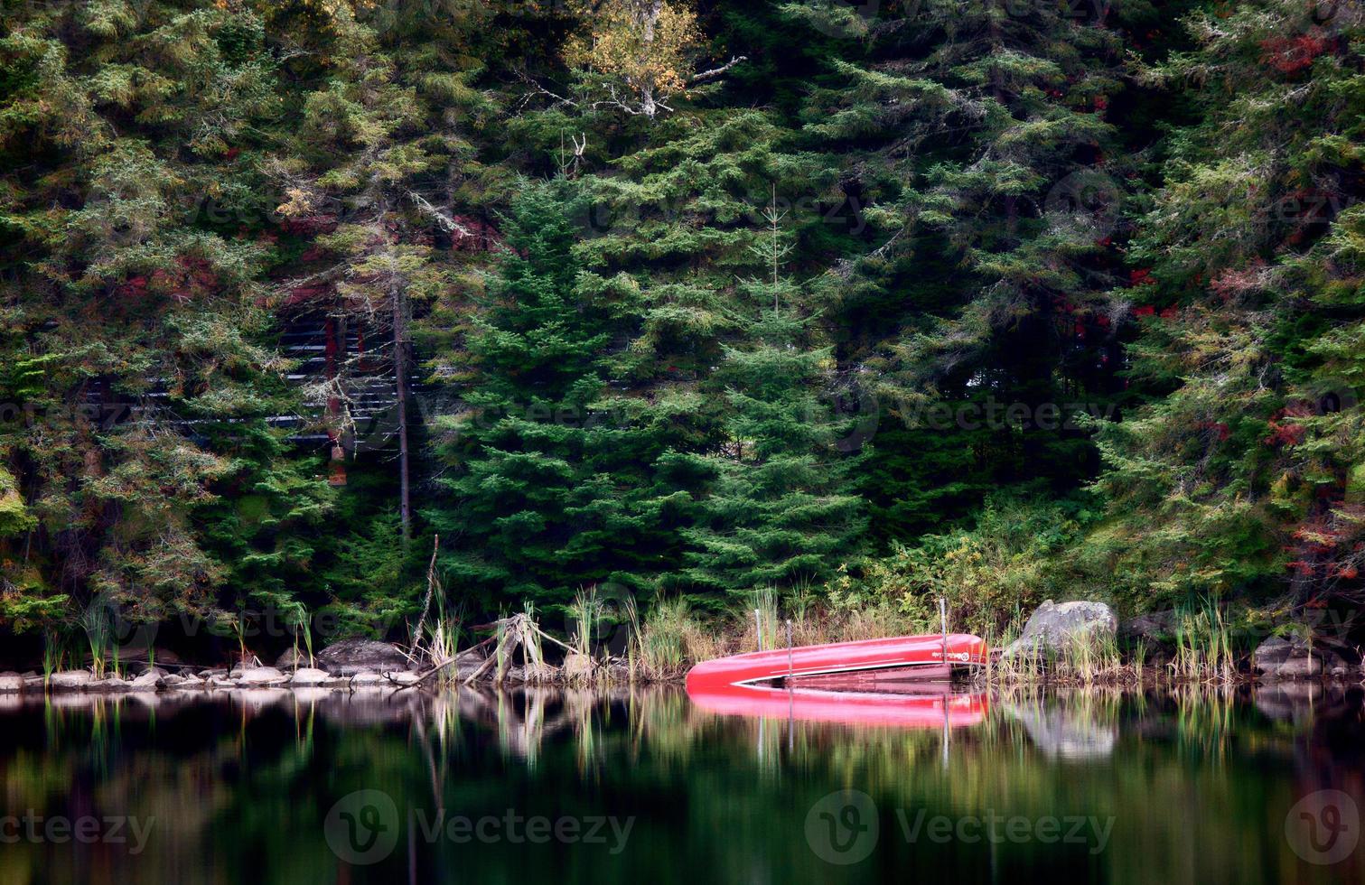 Algonquin Park Muskoka Ontario Red Canoe photo