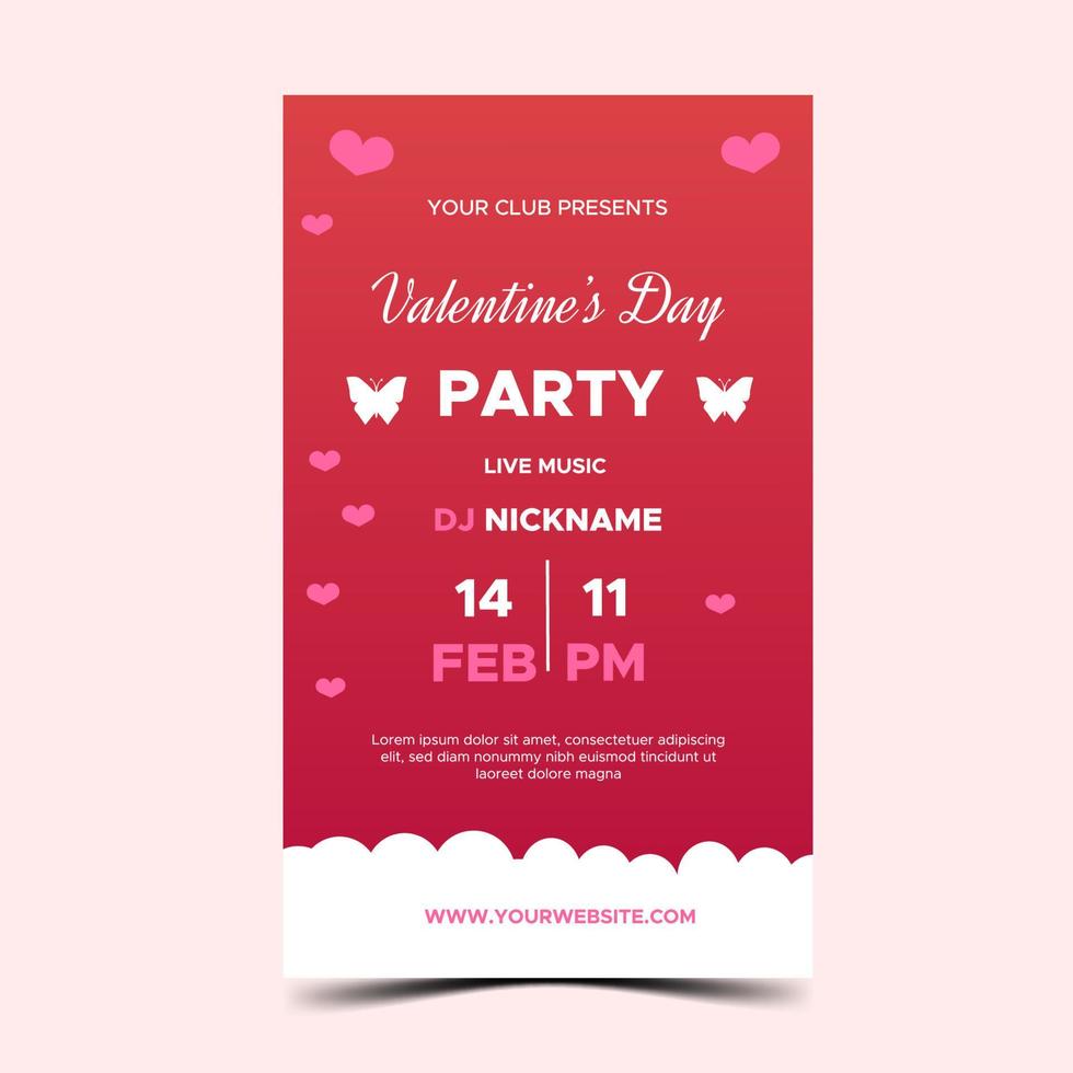 Valentine's Day festival party poster vector