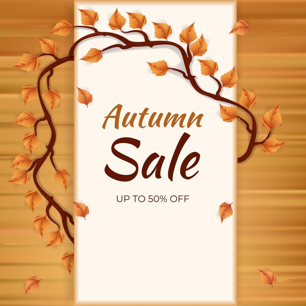 Autumn sale background layout decorate with leaves for shopping sale or promo poster and frame leaflet or web banner.Vector illustration template vector