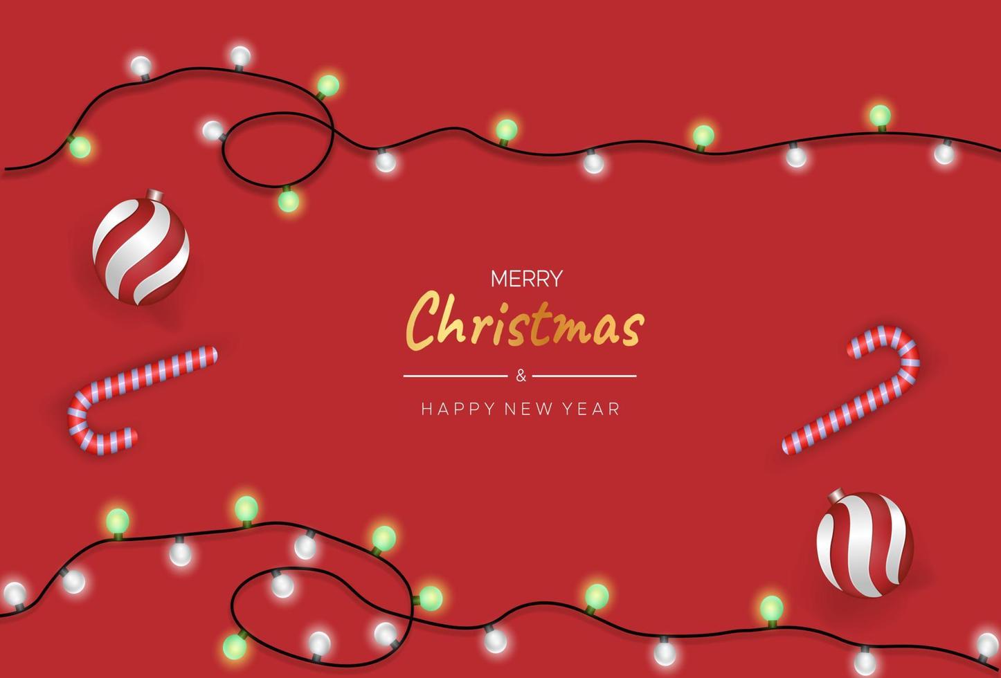 Christmas greeting card on red background vector