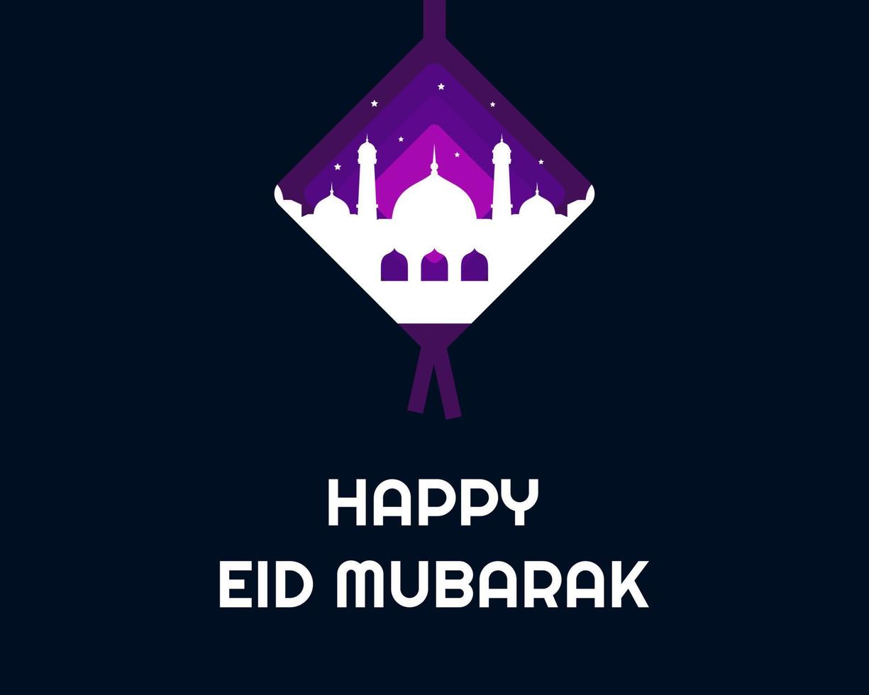 Eid Mubarak islamic design with mosque and islamic symbol , Great for greeting cards, posters, banners and backgrounds vector