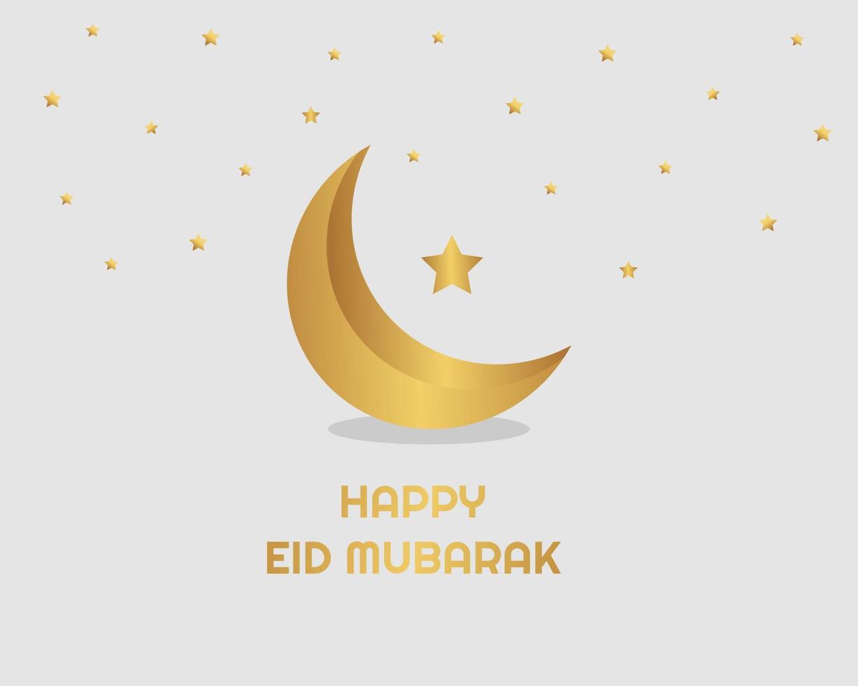 eid mubarak diseño islámico luna creciente y estrella ideal para tarjetas de felicitación, carteles, pancartas y fondos vector