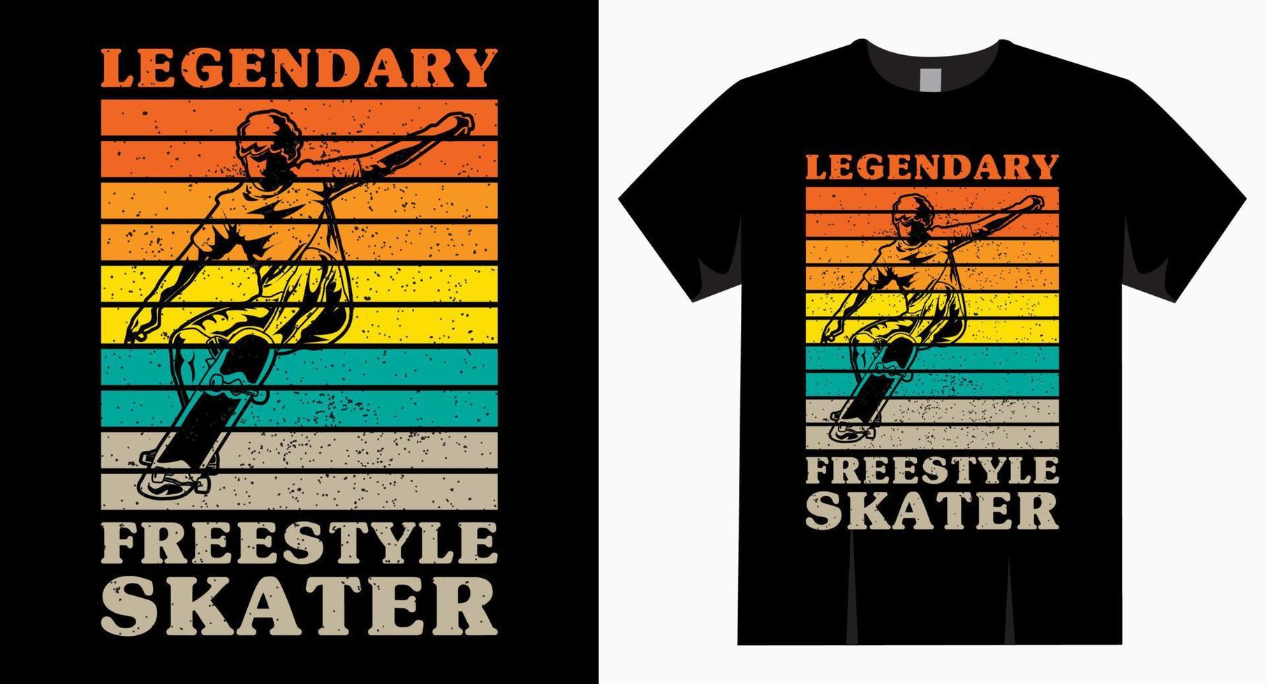 legendary freestyle skater typography vintage for t shirt design vector