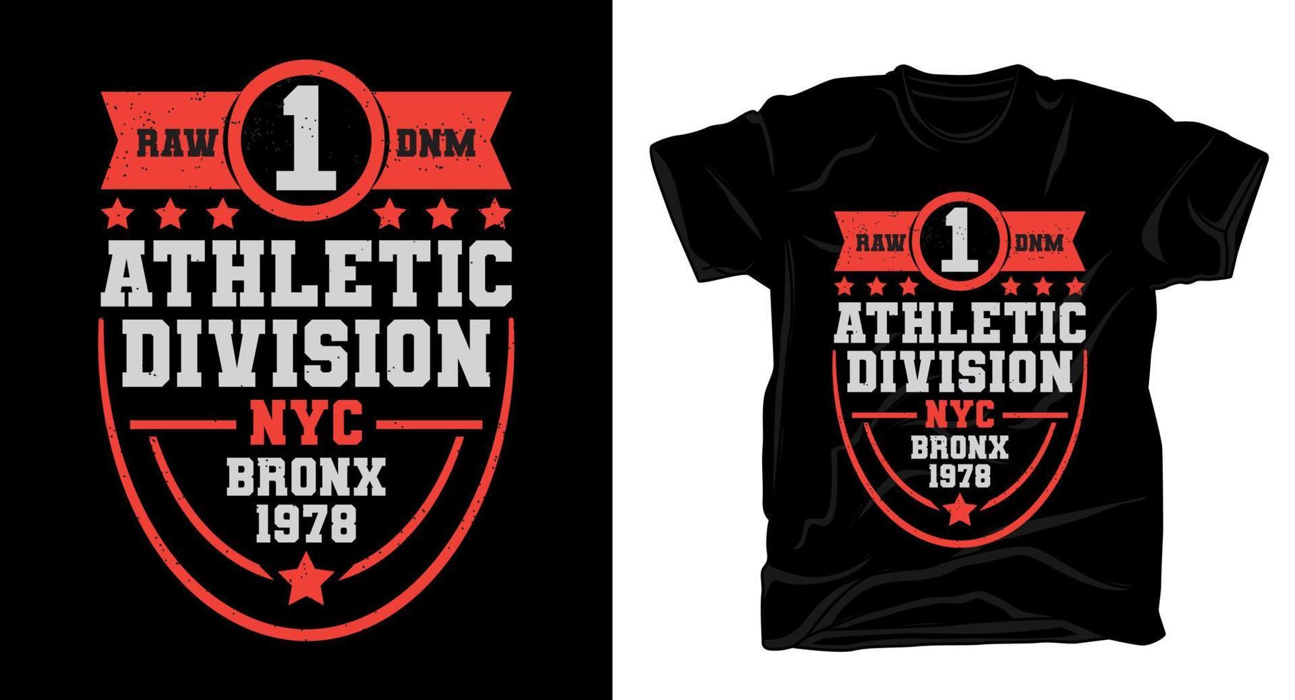 Athletic division typography t-shirt design vector