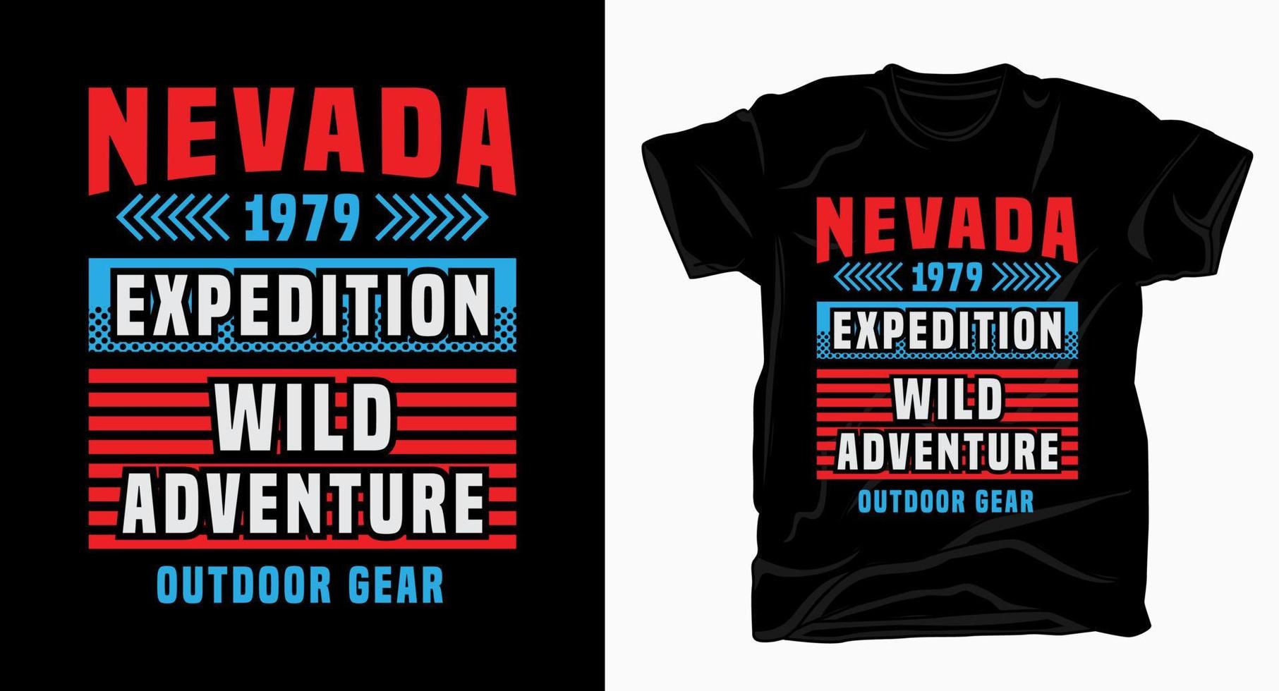 Nevada adventure stylish typography for t shirt design vector