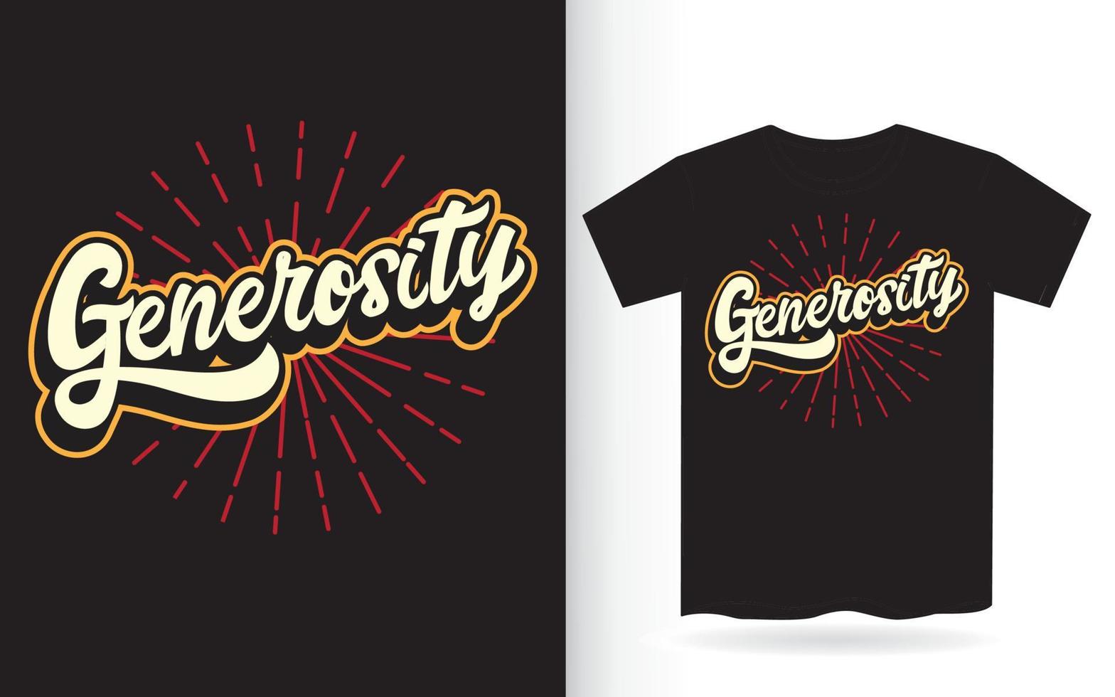 Generosity lettering design for t shirt vector