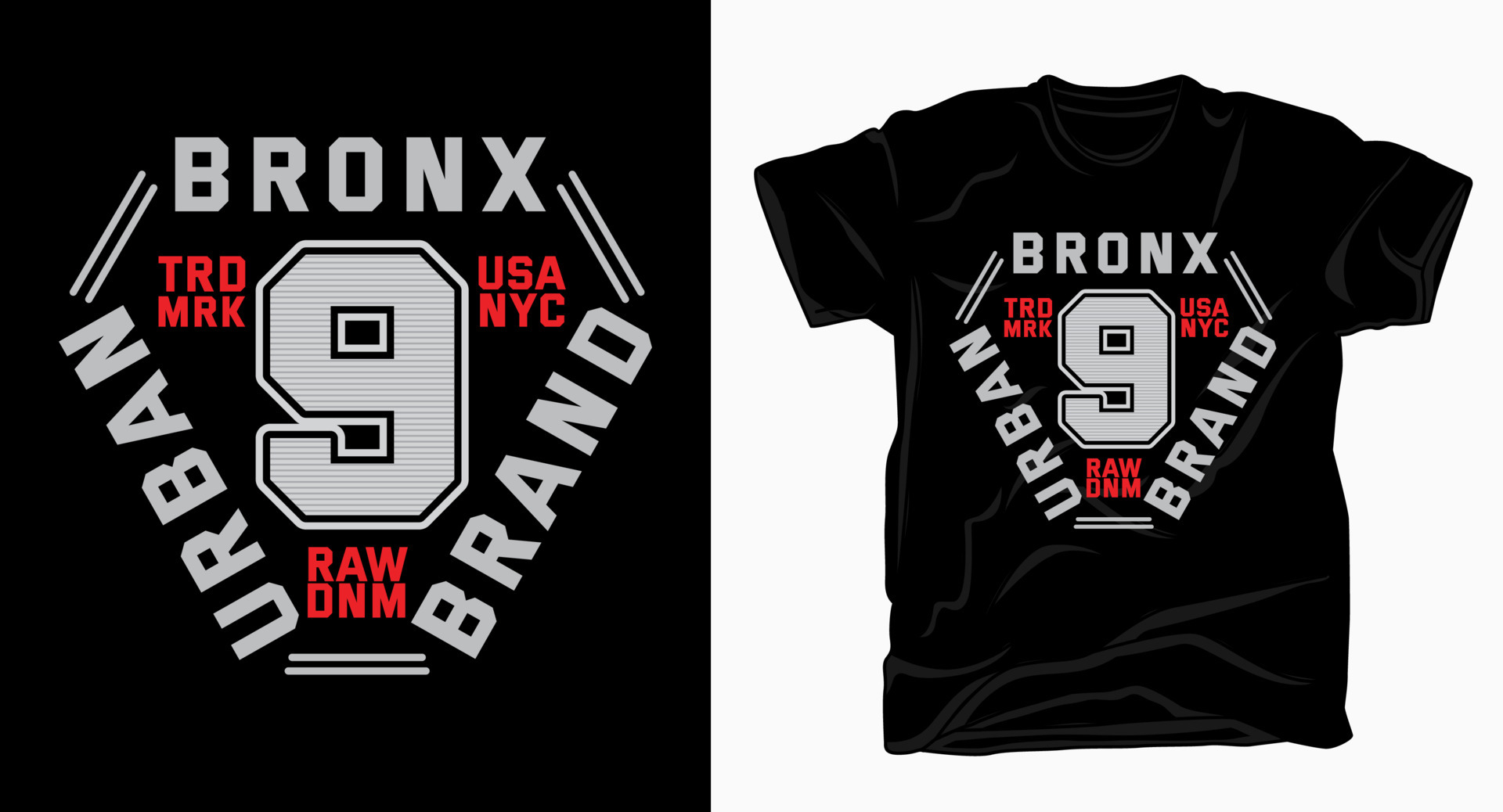 Bronx nine varsity typography design for t-shirt 5438324 Vector Art at ...