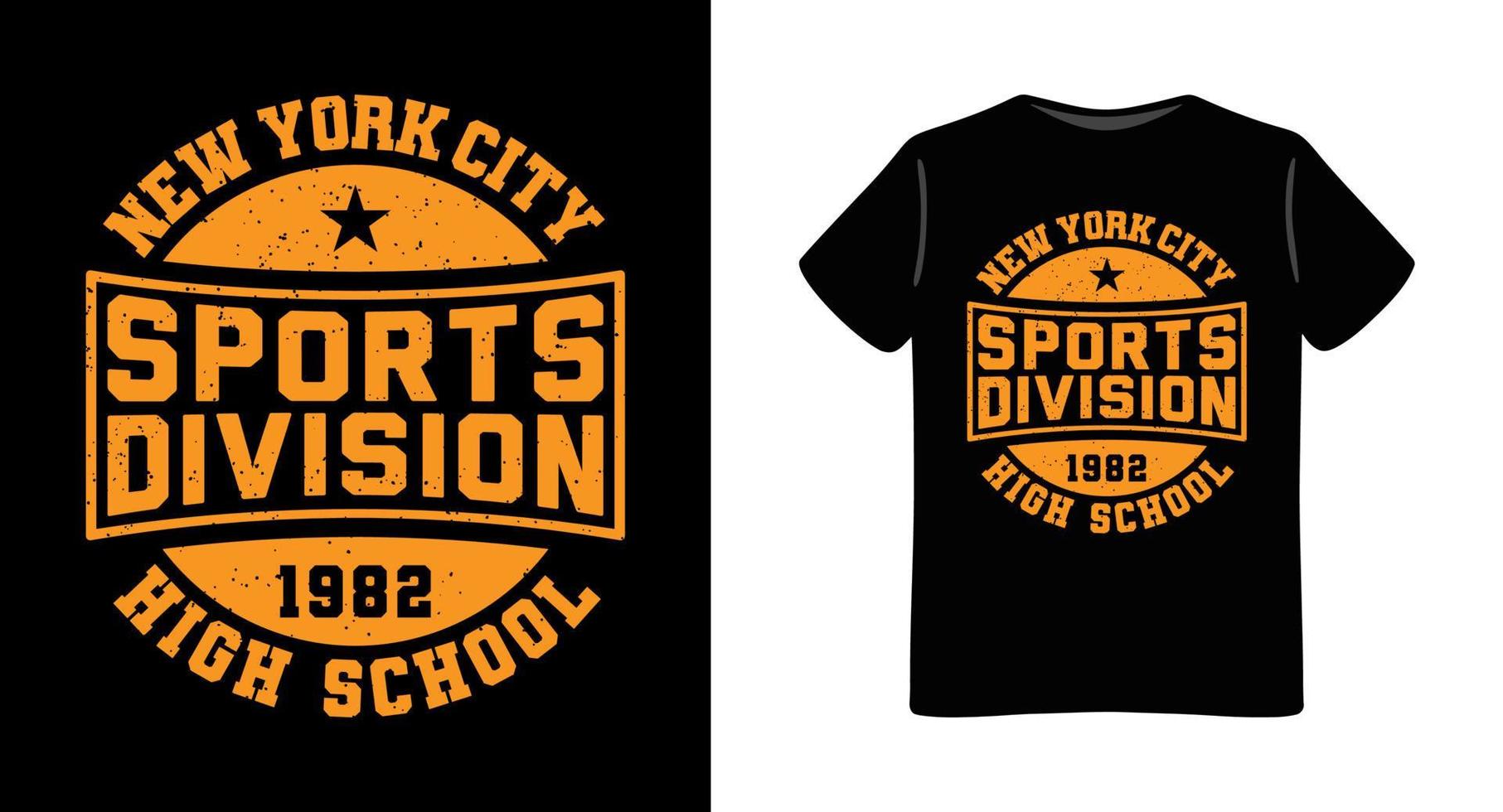 diseño de camiseta de tipografía de división deportiva vector