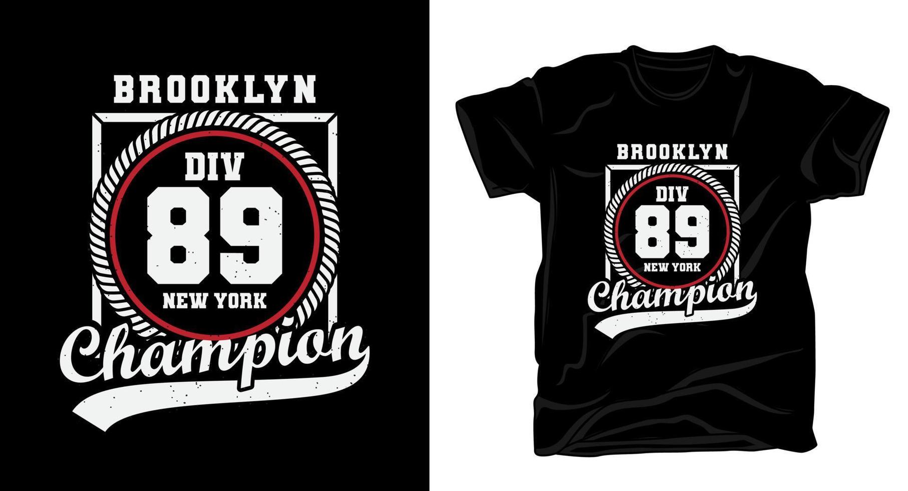 Brooklyn division eighty nine typography t-shirt design vector