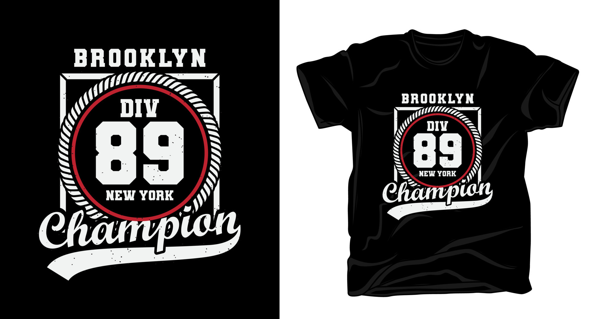 Brooklyn division eighty nine typography t-shirt design 5438400 Vector ...