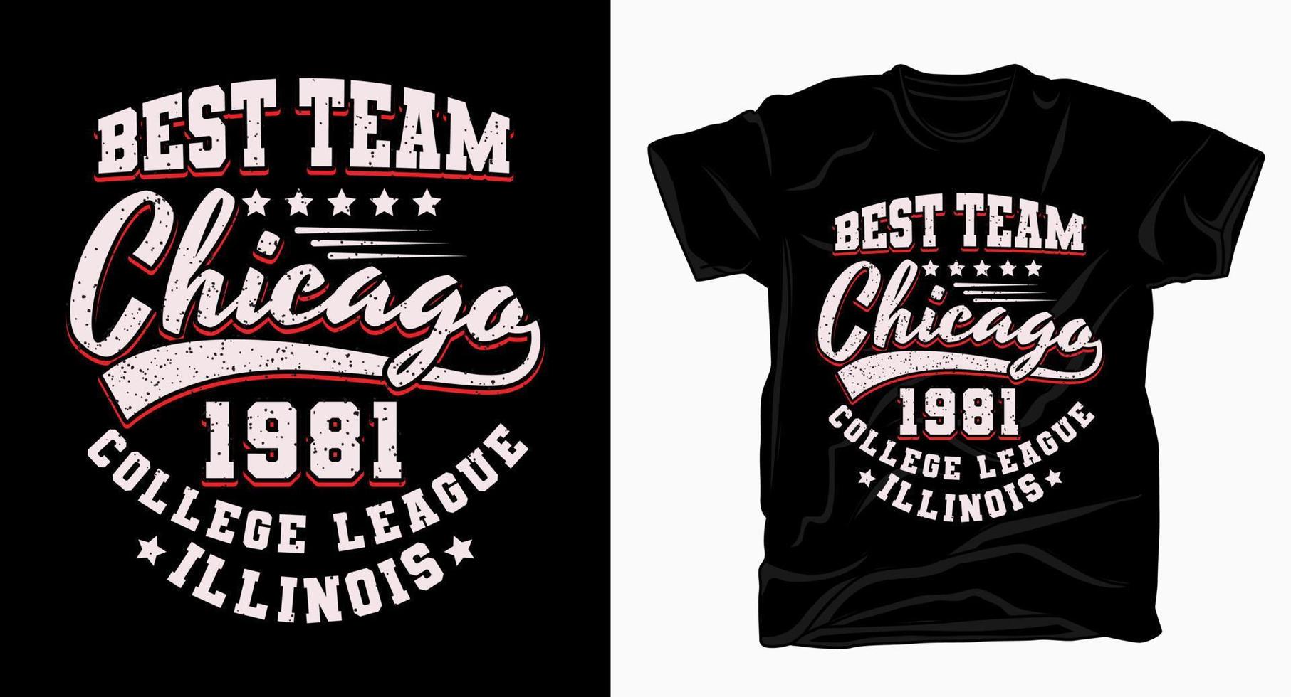 Best team chicago varsity typography design for t-shirt vector