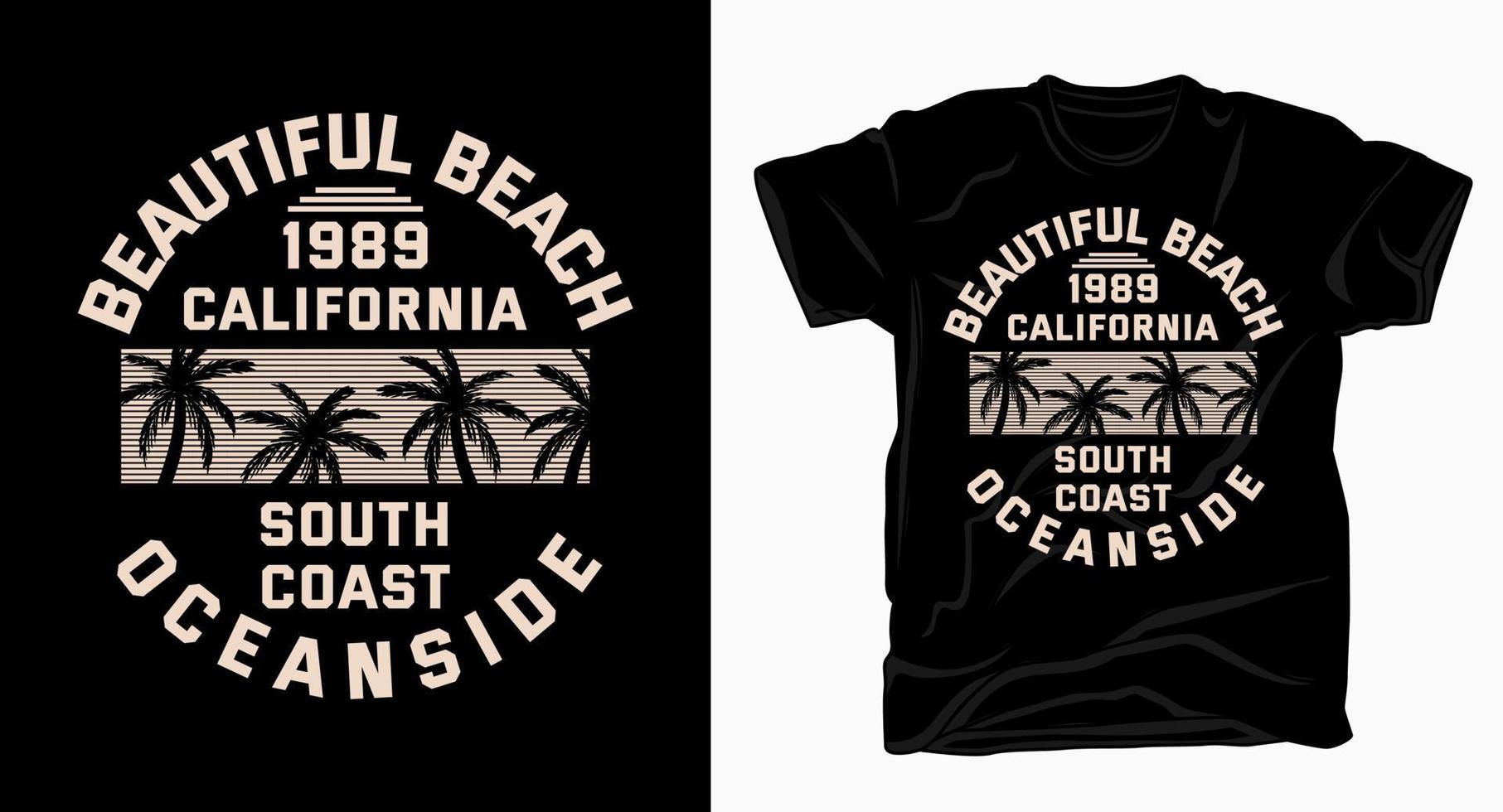 Beautiful beach oceanside typography design for t-shirt vector