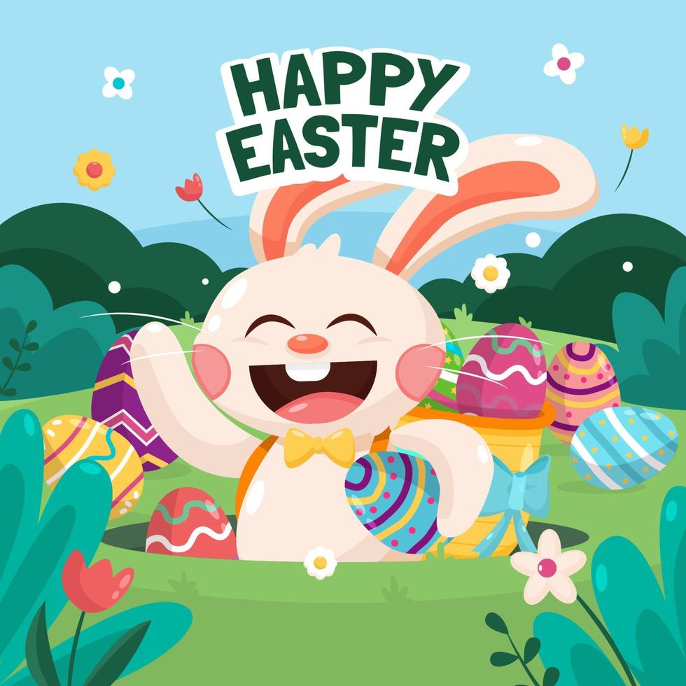 Happy Easter Cute Bunny vector