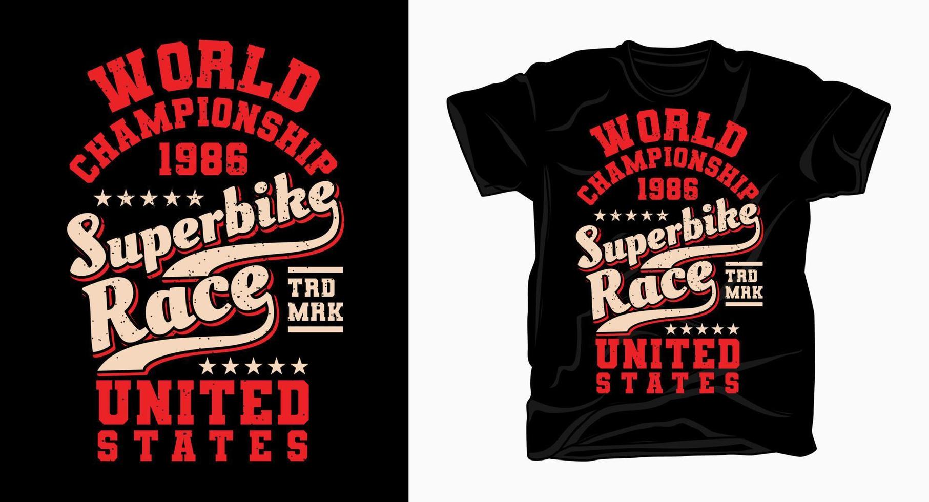 World championship superbike race vintage varsity typography design t-shirt vector
