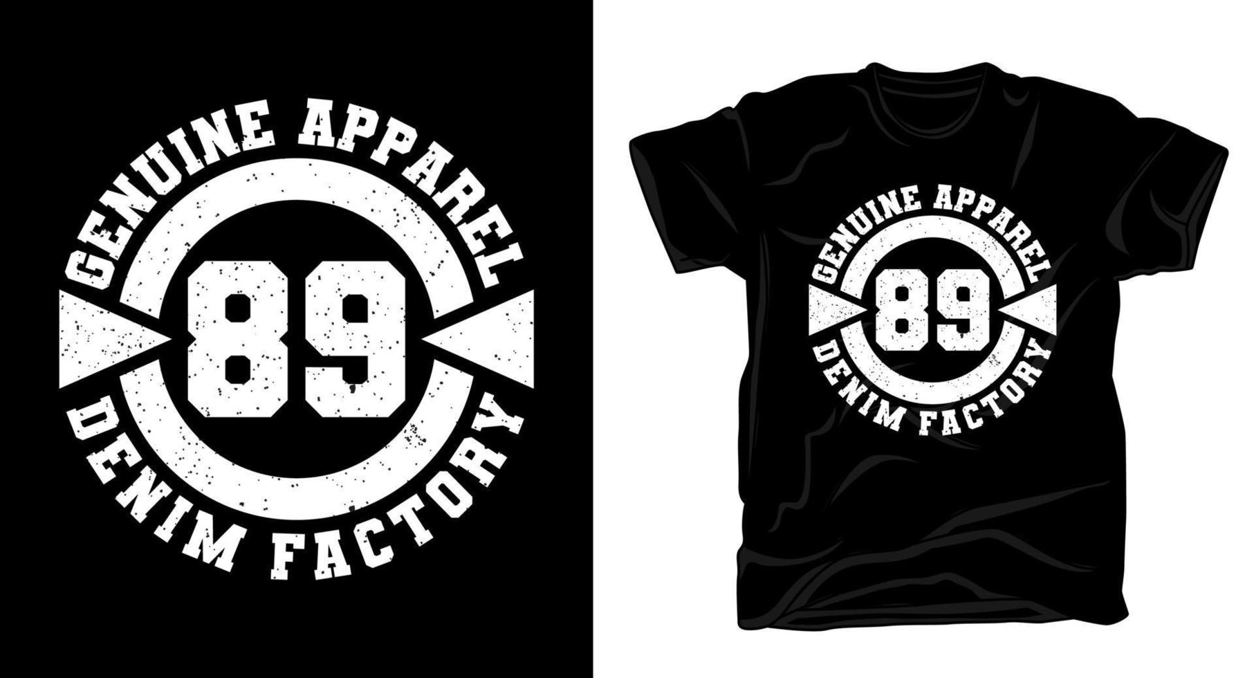 Genuine apparel eighty nine typography t-shirt design vector