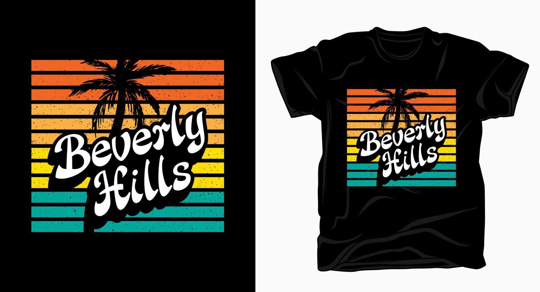 tipografía de beverly hills para el diseño de camisetas vector