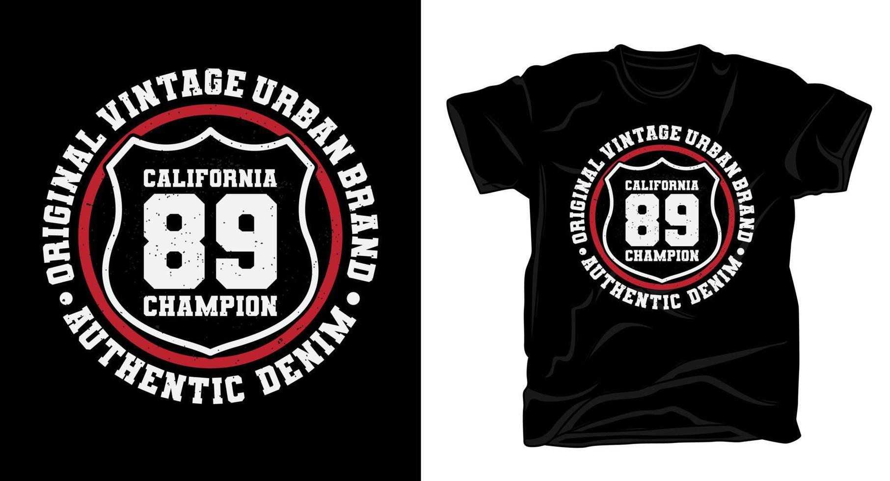 California eighty nine champion typography t-shirt design vector