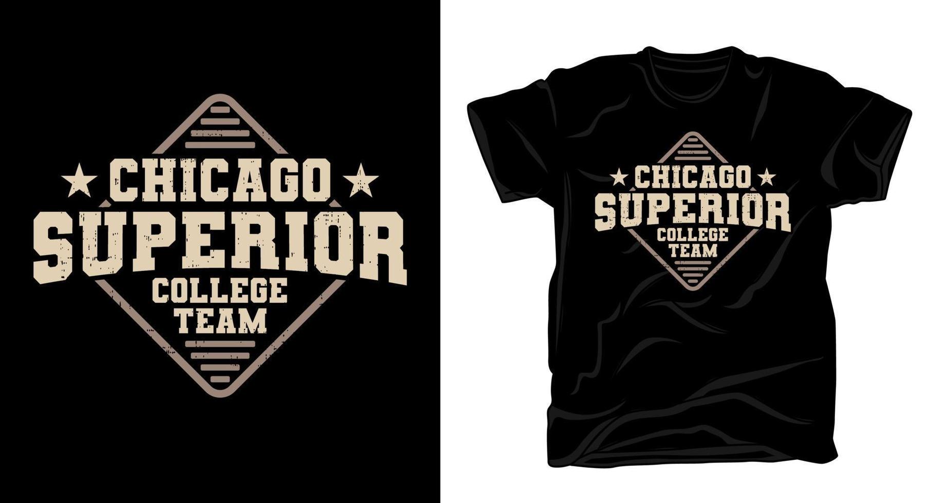 Chicago superior college team typography t-shirt design vector