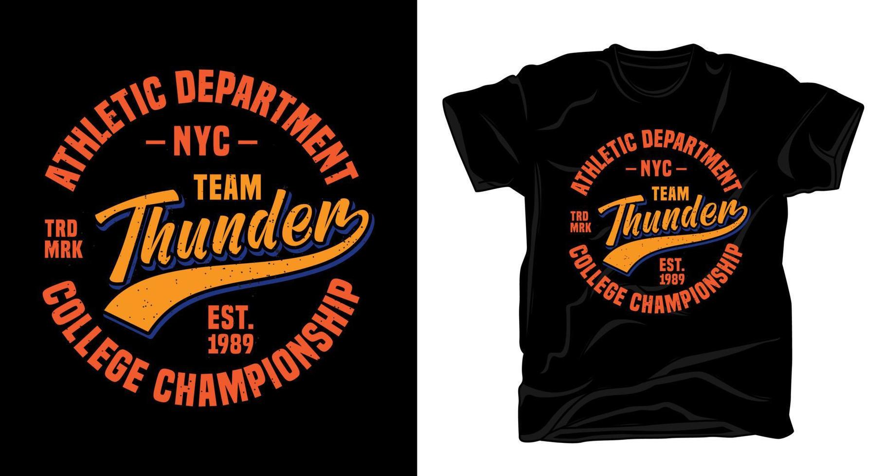Team thunder typography t-shirt design vector