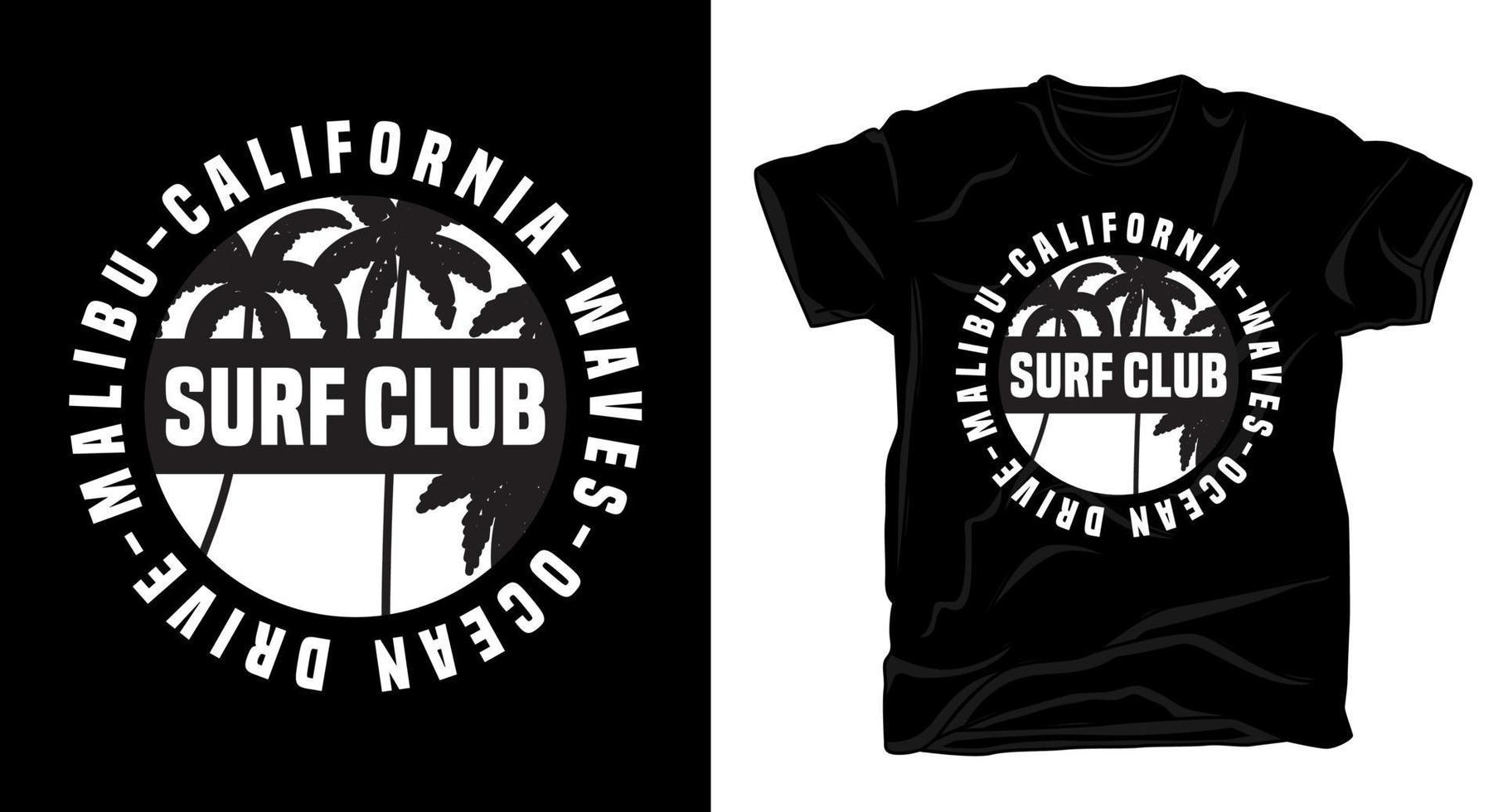 Surf club typography for t-shirt design vector