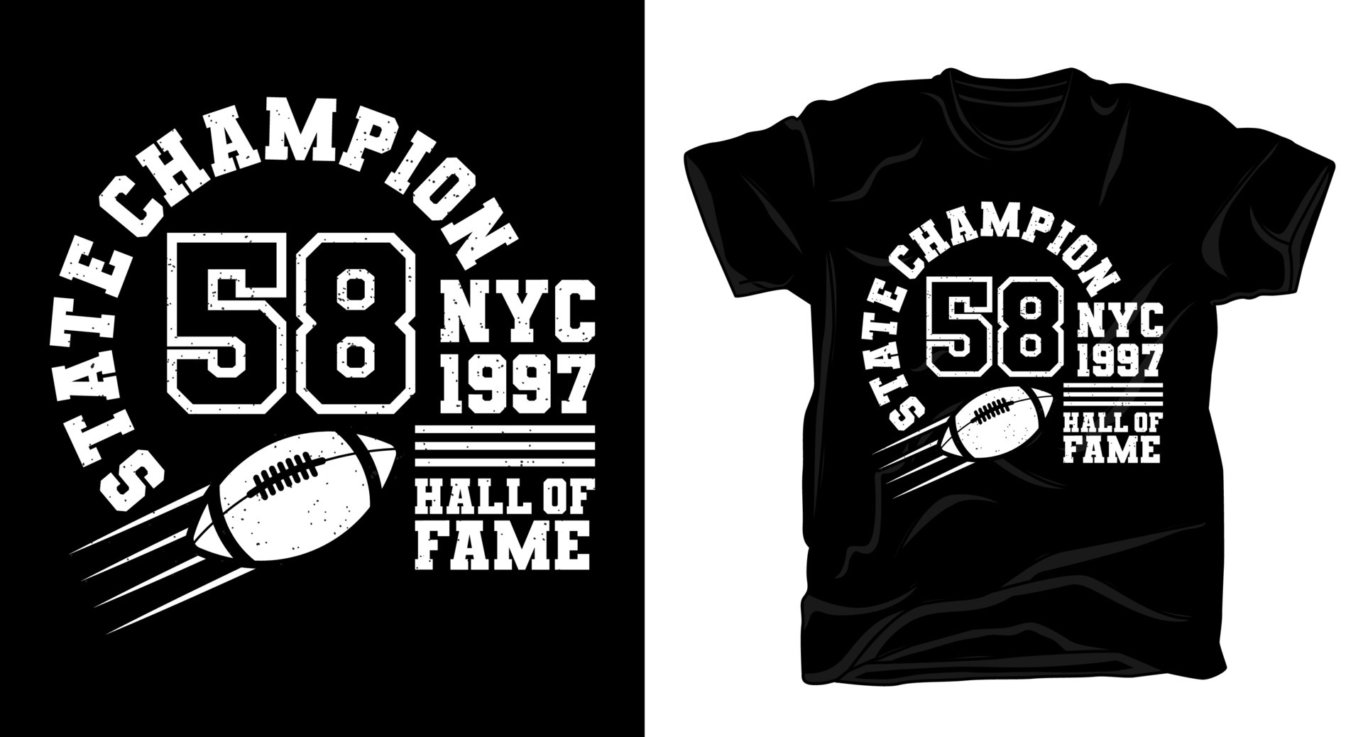 State champion fifty eight typography for t-shirt design 5438929 Vector