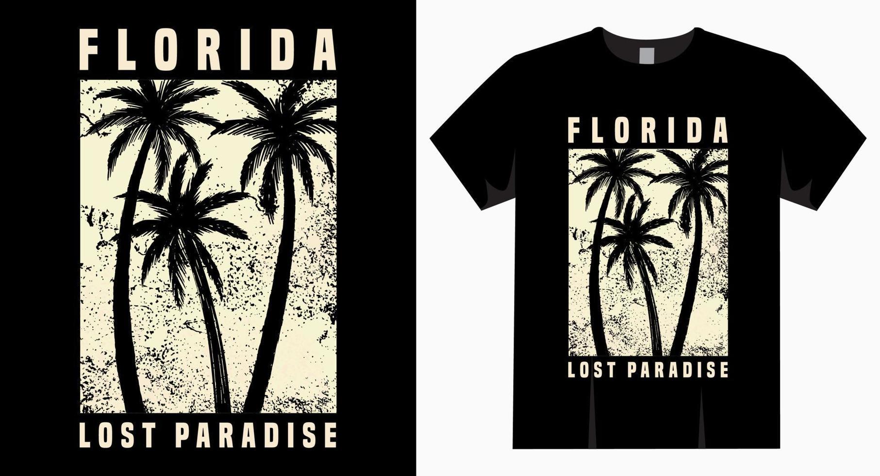 florida paraíso perdido diseño de tipografía para camiseta vector