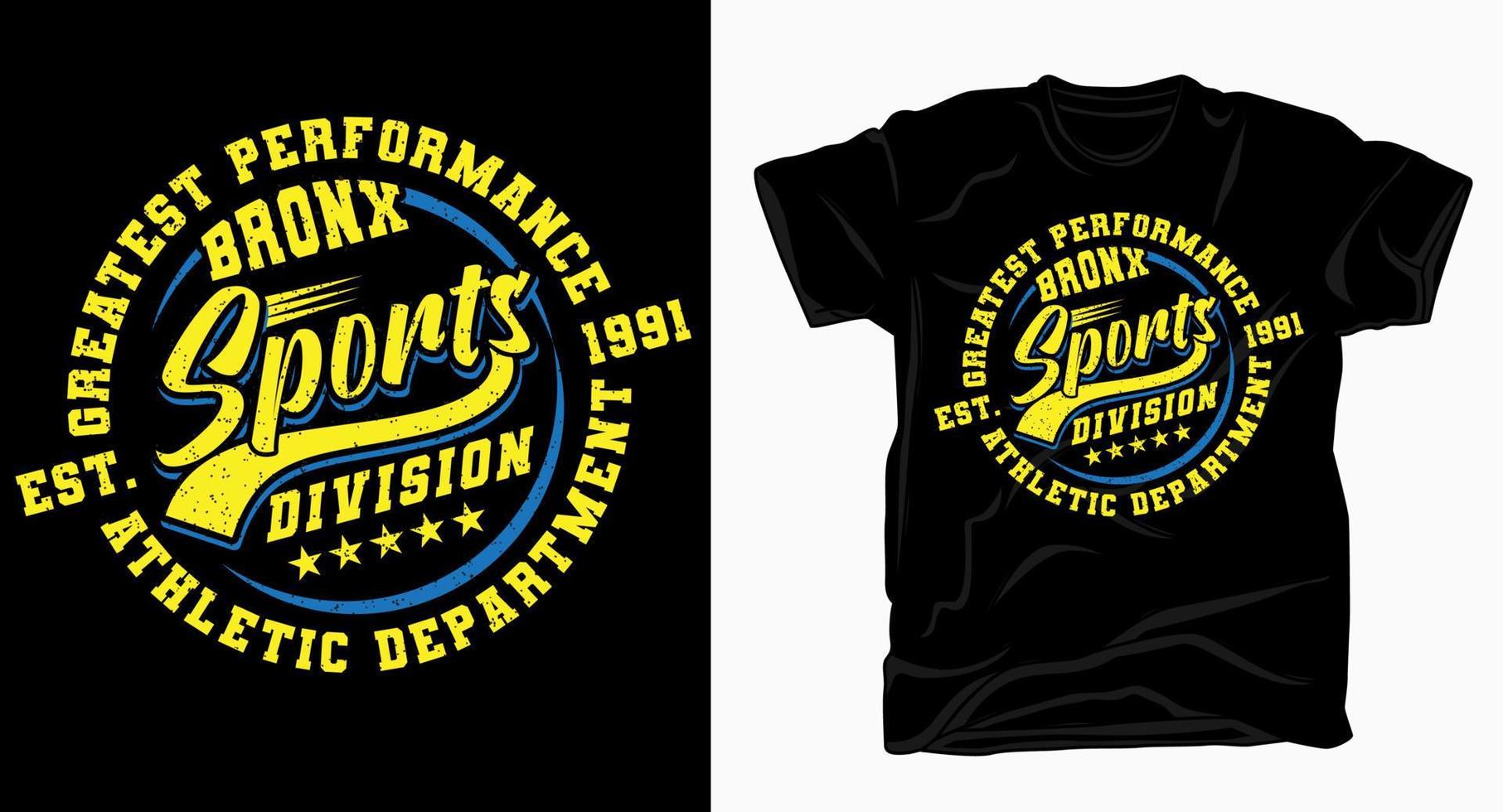 Bronx sports division typography design for t shirt vector