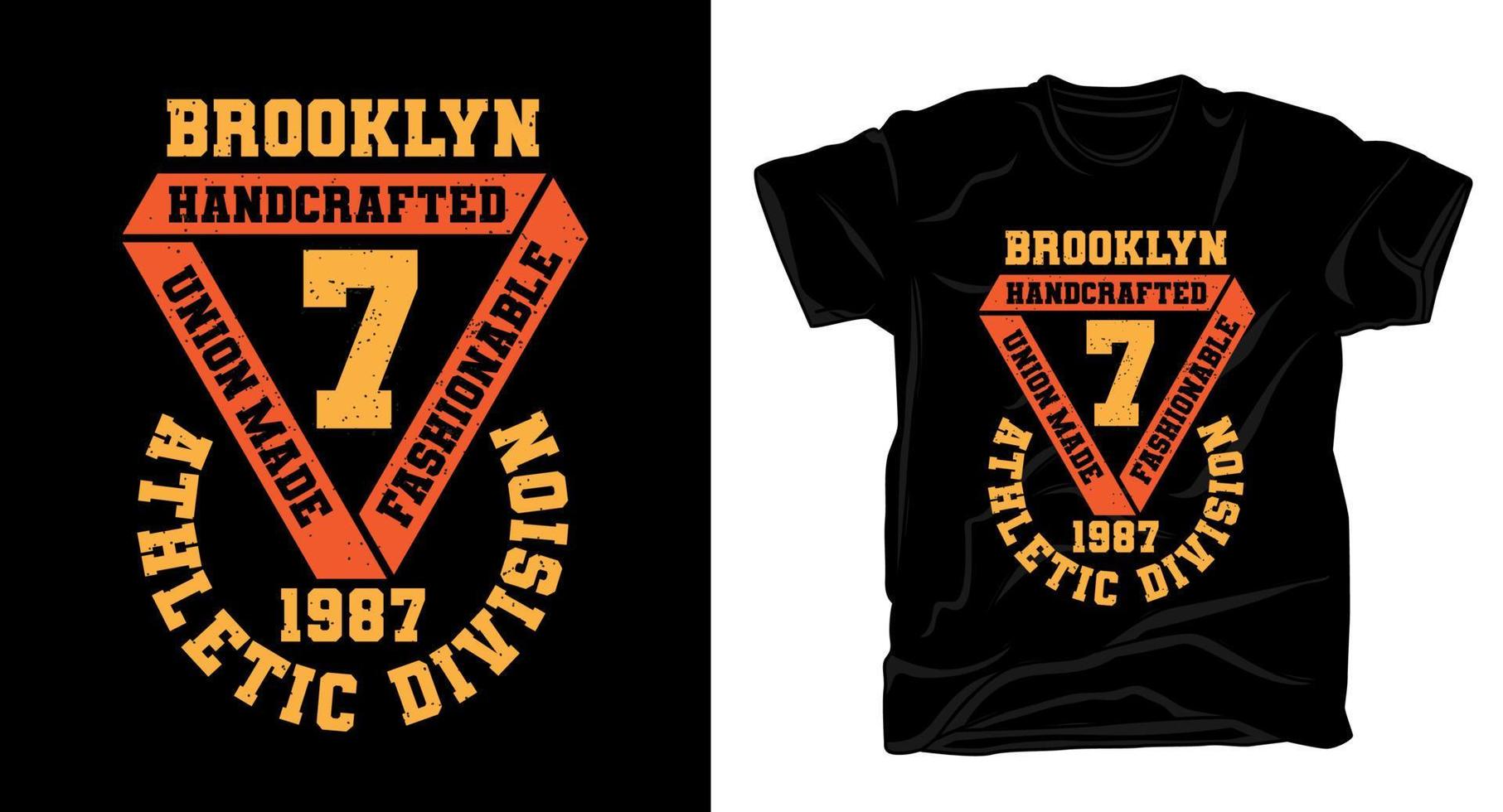 diseño de camiseta de tipografía de siete divisiones atléticas de brooklyn vector