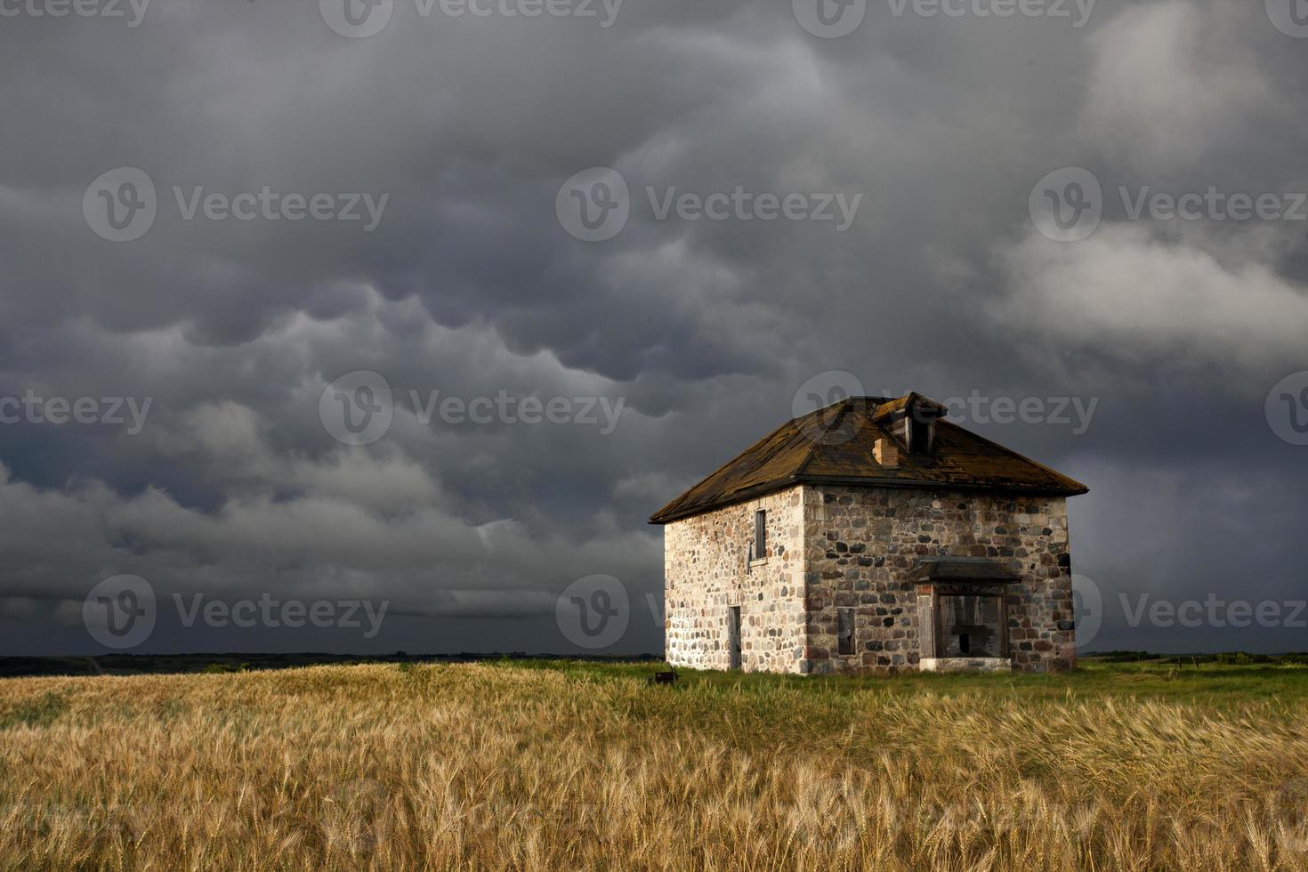 Storm Clouds Prairie Sky Stone House photo