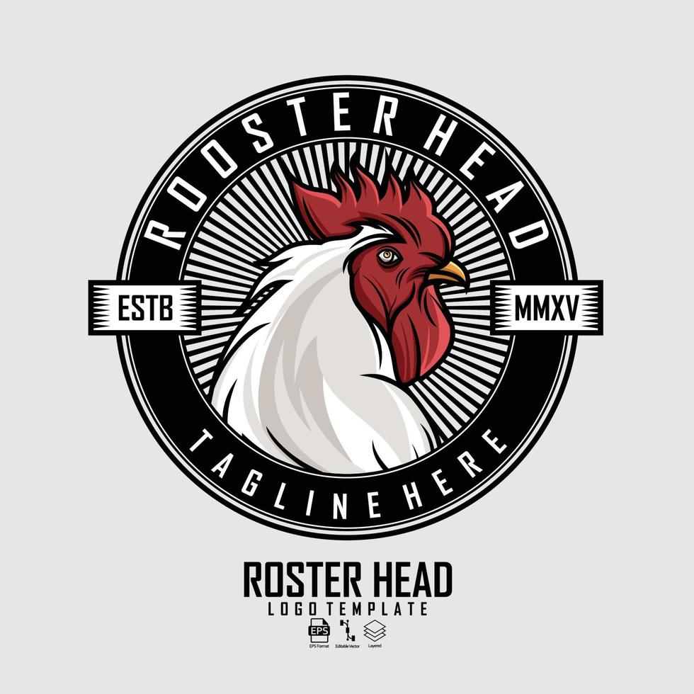 ROOSTER HEAD LOGO TEMPLATE READY FORMAT EPS 10.eps vector