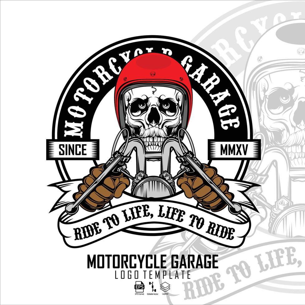 SKULL BIKER LOGO TEMPLATE.eps vector