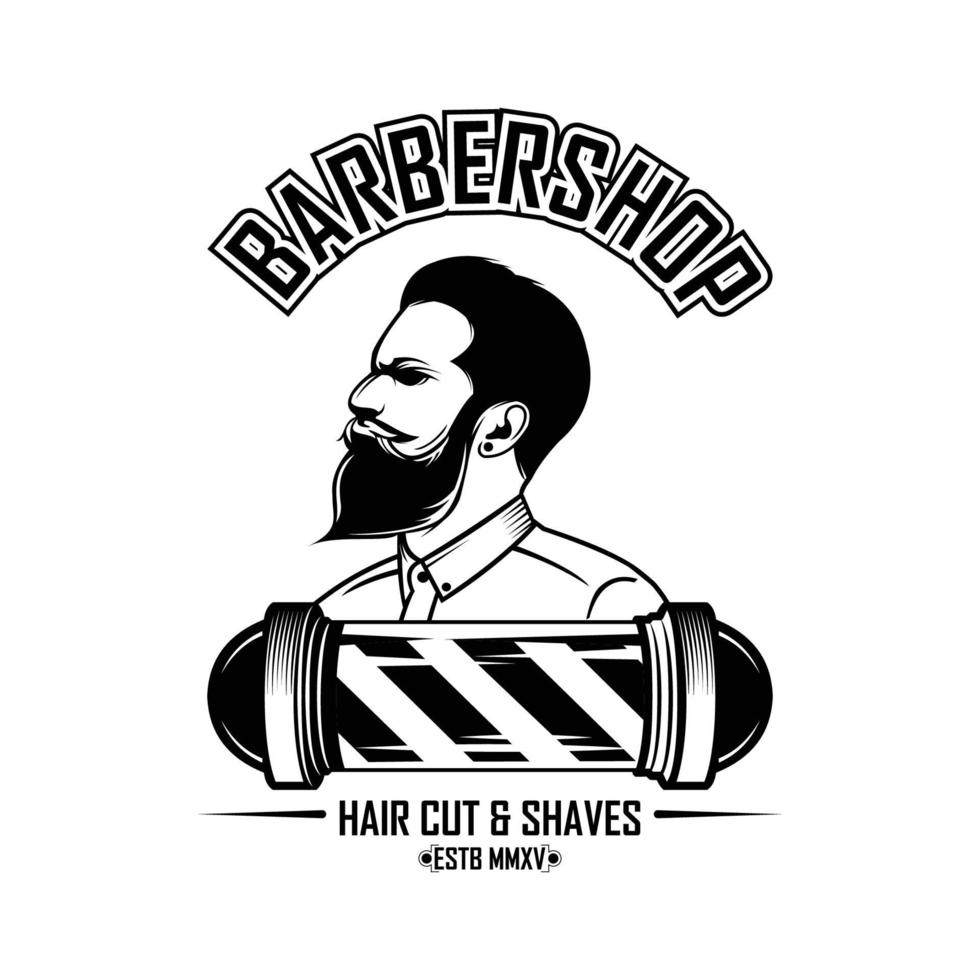 BARBERSHOP LOGO TEMPLATE EPS 10.eps vector