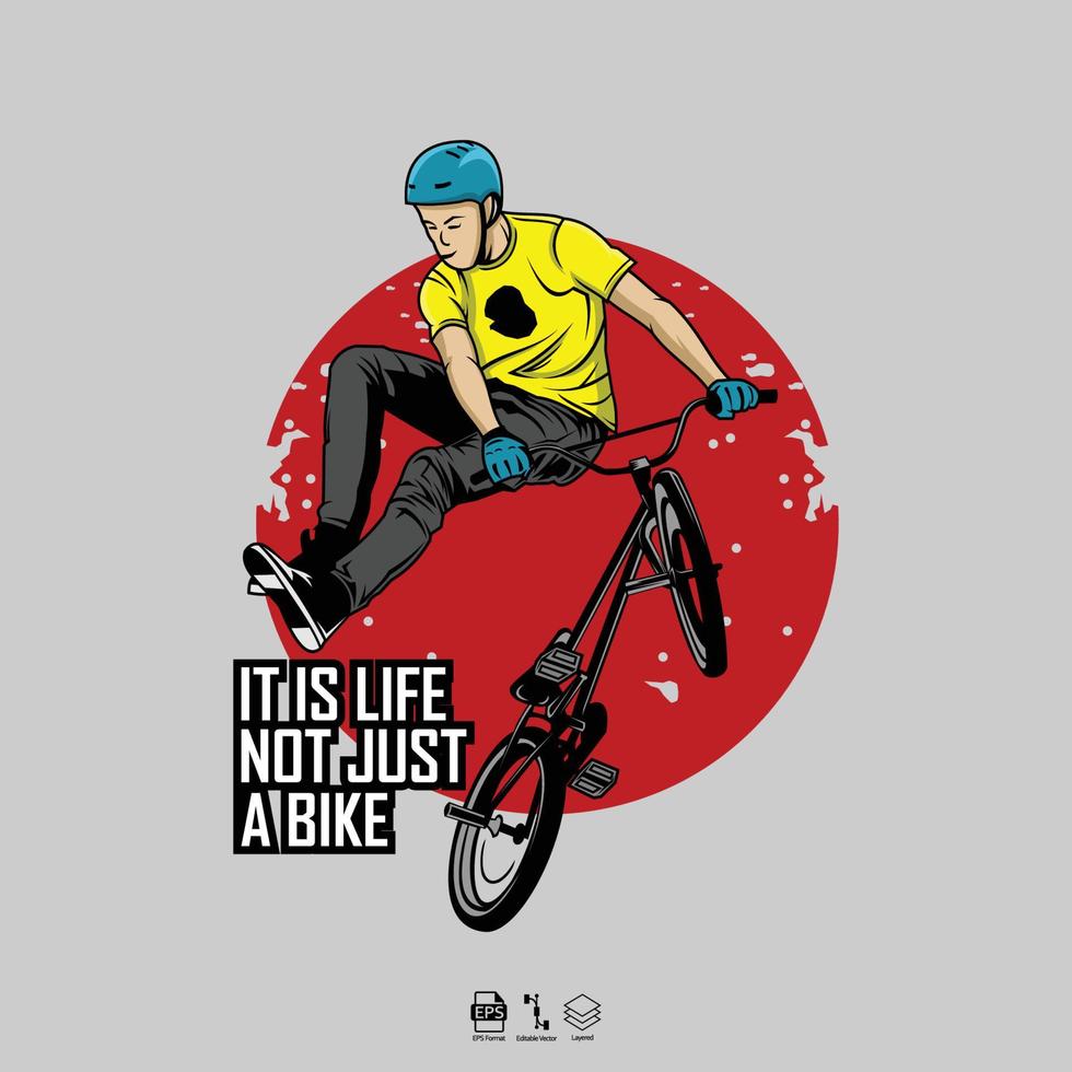 BMX ILLUSTRATION WITH A GRAY BACKGROUND.eps vector