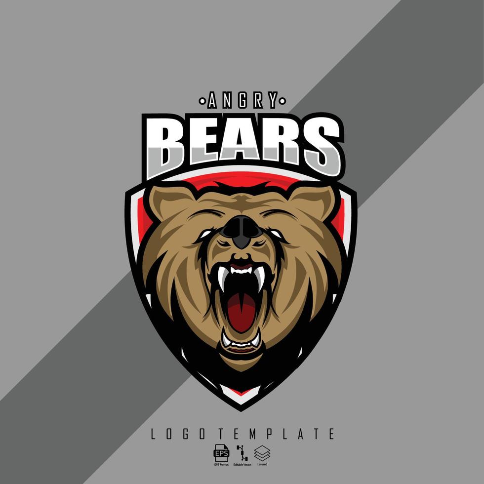 ANGRY BEARS LOGO TEMPLATE READY FORMAT EPS 10.eps vector