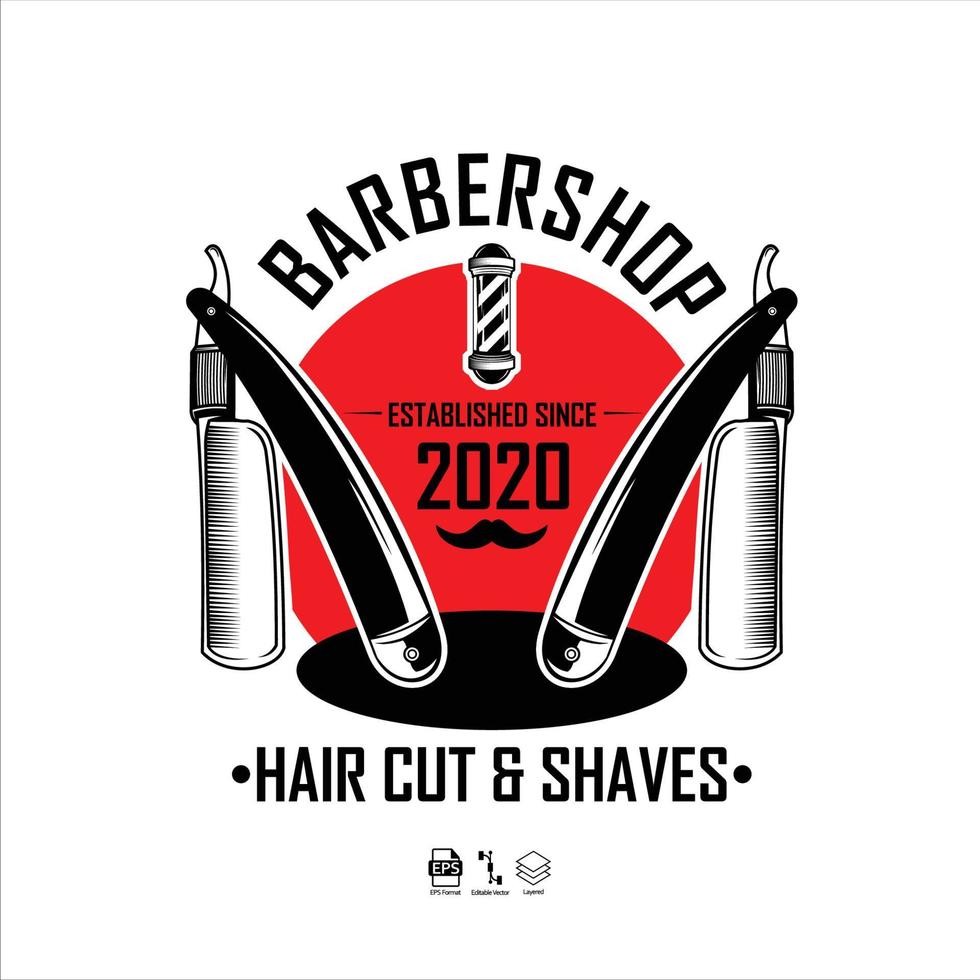 plantilla de logotipo de barbería.eps vector
