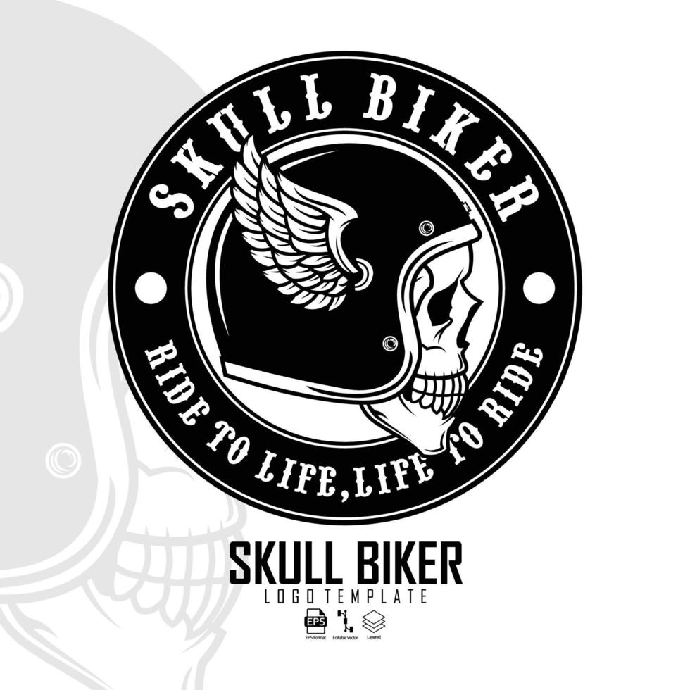 SKULL BIKER LOGO TEMPLATE, READY FORMAT EPS 10.eps vector