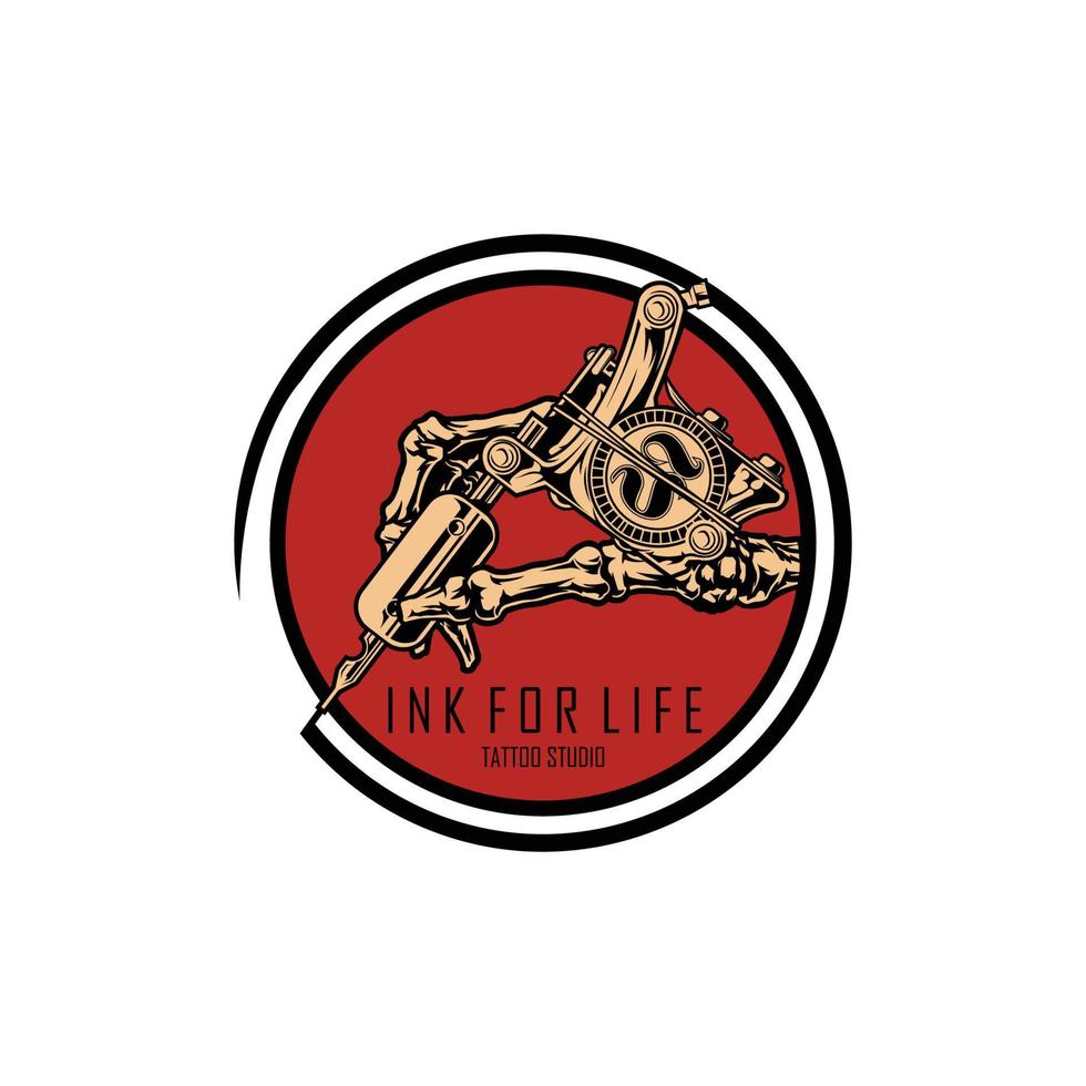 Tattoo studio logo template with tattoo machine.eps vector