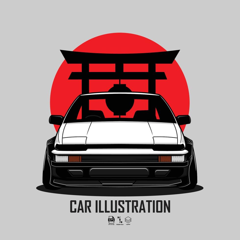 CAR ILLUSTRATION WITH A GRAY BACKGROUND.eps vector