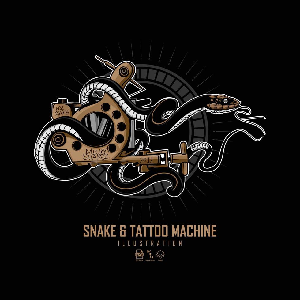 TATTOO MACHINE ILLUSTRATION.eps vector