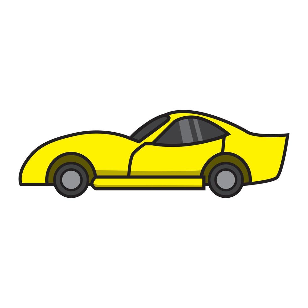 diseño de ilustración de dibujos animados de coche de color amarillo. vector