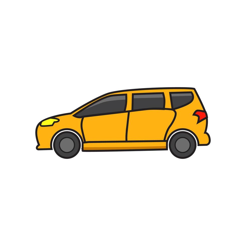 orange car cartoon illustration design. vector