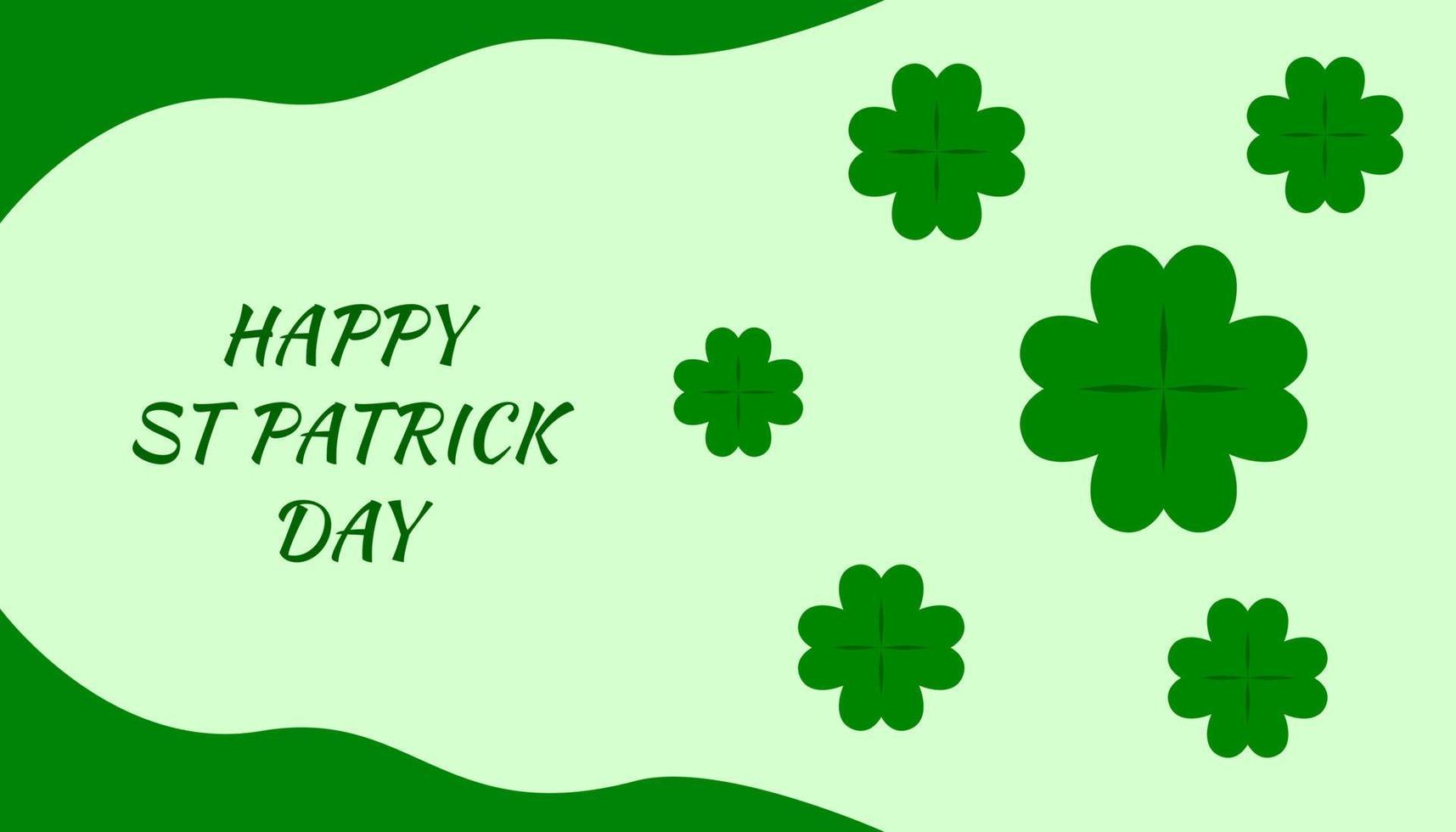 happy st patrick day background design in green color. clover leaf illustration. clover leaf icon vector