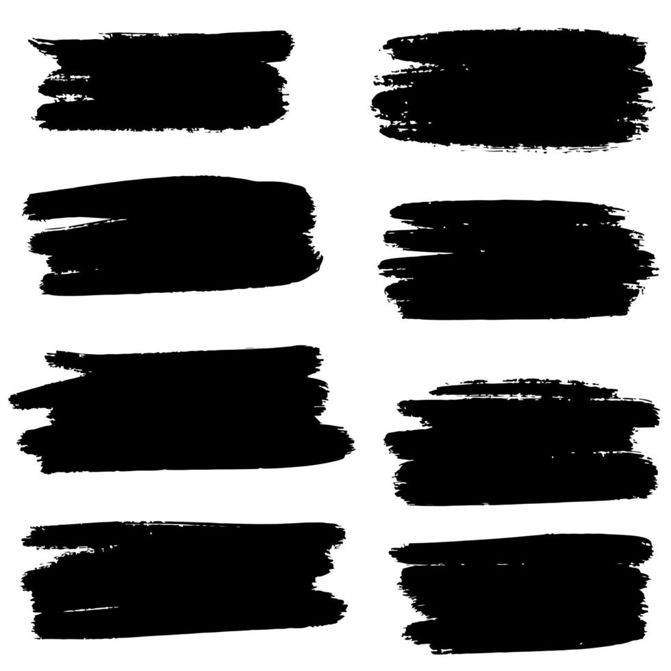 Collection of vector brush hand drawn graphic element. Set of vector brush strokes isolated on white background. vector illustration.