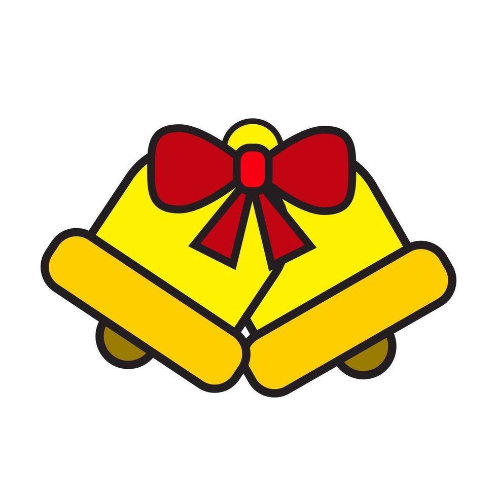 vector design icon of two colorful Christmas bells